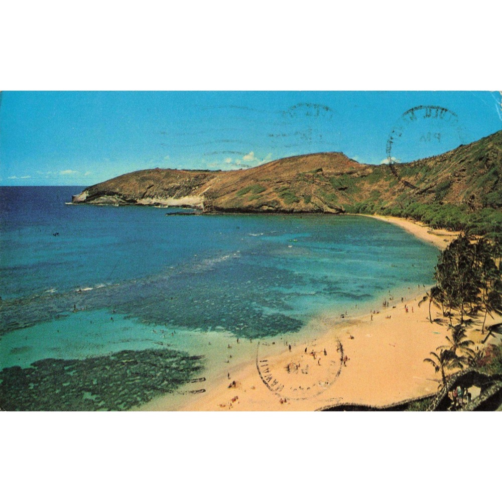 Vintage Hanauma Bay Hawaii Postcard 1964 Postmark Ted Birckhead Nani Li'i S-259 - Picture 1 of 2